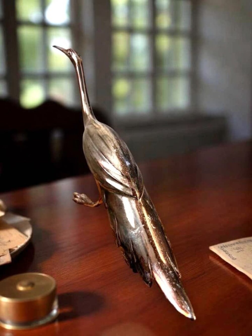 Vintage WB  Pheasant Bird Sculpture #2271 Weidlich Bros Silverplate Centerpiece